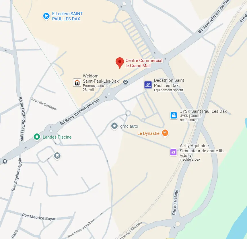 carte-lieu-rendez-vous-saint-paul-les-dax Carte du lieu de rendez-vous de l’auto-école à Saint-Paul-lès-Dax